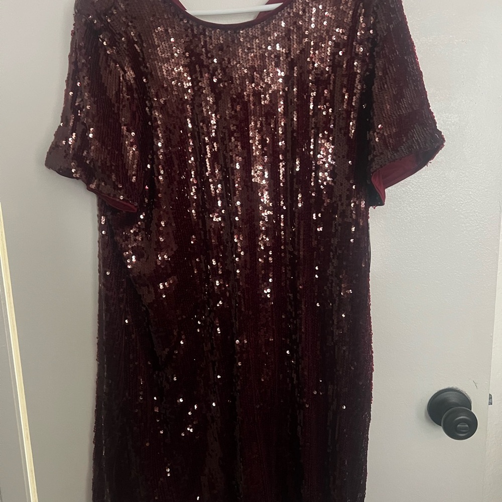 Nine West Burgundy Sequin Dress